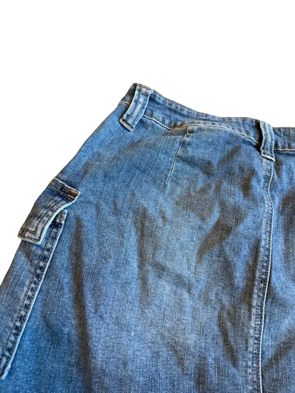 Just USA Denim Cargo Skirt Mini Length Cotton Blend Comfort Casual Size Medium